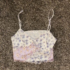 Purple floral tank top